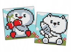 Diamentowa mozaika na magnesie IDEYKA, 9x9 cm, kids, pingwin i niedźwiadek, 2 szt.
