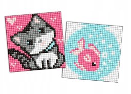 Diamentowa mozaika na magnesie IDEYKA, 9x9 cm, kids, ryba i kotek, 2 szt.