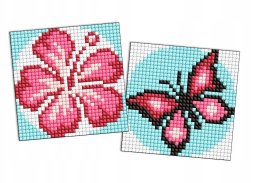 Diamentowa mozaika na naklejce IDEYKA, 9x9 cm, kids, kolor różowy, 2 szt.