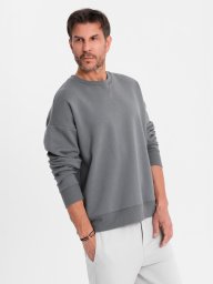 Dresowa klasyczna bluza unisex z okrągłym dekoltem szara V18 OU-SNBC-0104 M/L