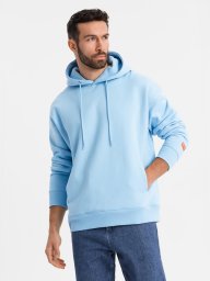 Bluza dresowa unisex z kapturem i kieszeniami błękitna V8 OU-SNBC-0105 XS/S