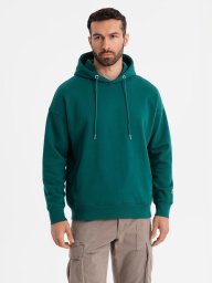 Dresowa bluza unisex z kieszeniami i kapturem ciemnozielona V17 OU-SNBC-0105 XL/XXL