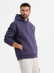 Bluza dresowa unisex z kieszeniami i kapturem fioletowa V13 OU-SNBC-0105 M/L