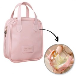 Aptel Kosmetyczka organizer na kosmetyki z rączką 17x7x19cm różowa KS128R