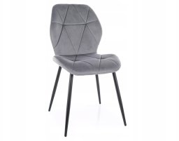 Krzesło tapicerowane RICK VELVET szare
