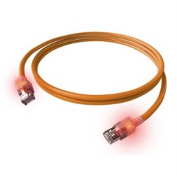 Kabel krosowy EasyLan S/FTP DualBoot LED Cat.6A, RJ45 / RJ45, LSOH, pomarańczowy, 1 m