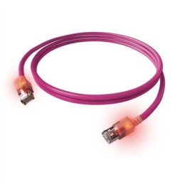 Kabel krosowy EasyLan S/FTP DualBoot LED Cat.6A, RJ45 / RJ45, LSOH, fioletowy, 0,5 m
