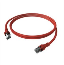 EasyLan DualBoot PushPull Patch Cable Cat.6A (Class EA), S/FTP, RJ45 / RJ45, czerwony, 1 m