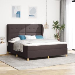 Łóżko z materacem z ciemnego brązu 180x200 cm z materiału