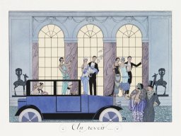 Plakat 100x75cm Au Revoir, Barbier Vintage do Salonu
