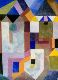 Plakat 13x18cm Colorful Architecture, Paul Klee Vintage do Salonu