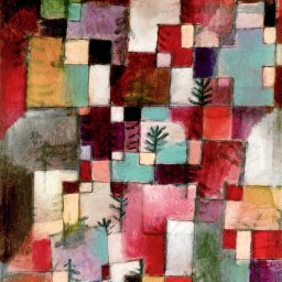 Plakat 80x80cm Red Green, Paul Klee Vintage do Salonu