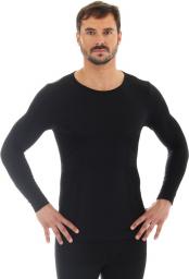  Brubeck Koszulka męska z długim rękawem COMFORT WOOL czarna r. XL (LS11600)