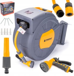 Automatyczny bęben zwijacz z wężem ogrodowym 35m 1/2" Powermat PM-ABNW-35M