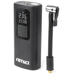 Kompresor samochodowy bezprzewodowy akumulatorowy powerbank LED USB-C 40W AMIO-04377