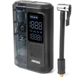 Kompresor samochodowy bezprzewodowy akumulatorowy powerbank LED USB-C 40W AMIO-04378