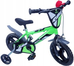 Rowerek Rower Dziecięcy dla Dzieci Chłopca z Bocznymi Kółkami DINO 12"