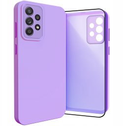 Hello Case Etui do Galaxy A52 4G / 5G / A52s 4G (Osłona Kamery, Fioletowe)   Szkło 9H