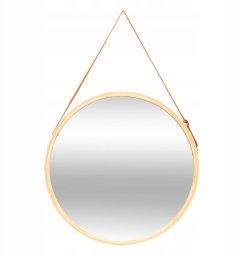 Lustro łazienkowe LOFT na pasku, Ø 50 cm