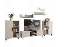 Meblościanka Oslo 2 kaszmir/czarny zestaw mebli RTV do salonu pokoju