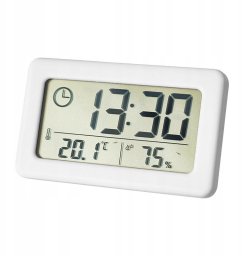 STACJA POGODY ZEGAR Wilgotność Temperatura BIAŁY