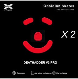 Ślizgacze X-Raypad X-raypad Obsidian Skates Razer Deathadder V3 Pro Czerwony 2 vnt. (Czerwone) Pakaitiniai Pelę Feet