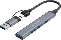 CANYON HUB DS-02 4 w 1 USB-A/C Szary