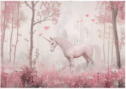 Fototapeta Dla Dzieci Dziewczynki Las Jednorożec Tapeta Flizelina 250X175