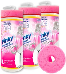 3x Płyn do mycia naczyń Platinum 1L NanoWash PINKY Koncentrat
