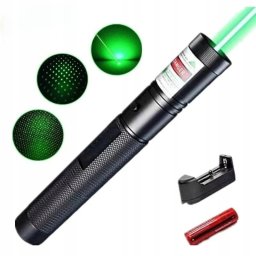 LASER MOCNY ZIELONY +Ładowarka +Bateria +KLUCZYKI Zasięg do 10km