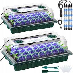MINI SZKLARNIA LED Lampki Szklarnia USB Regulowana Wentylacja ROZSADA 160x