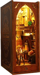 DIY Drewniane PUZZLE 4D OŚWIETLENIE BIBLIOTEKA PODPÓRKA NA PÓŁKĘ DO KSIĄŻEK