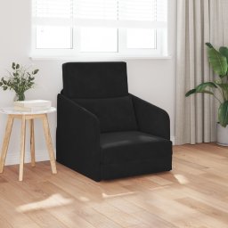 vidaXL Sofa łóżko 2 w 1 Czarna 65x80x83 cm Velvet