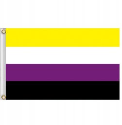 FLAGA TĘCZOWA LGBT DUŻA 90x150cm NIEBINARNOŚĆ F1