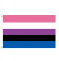 FLAGA TĘCZOWA LGBT DUŻA 90x150cm GENDERFLUID F4