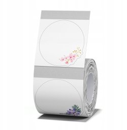 .NIIMBOT Etykiety Naklejki 41mm OKRĄGŁE KWIATY TRANSPARENT 170szt B21/B3S/B1