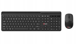 Klawiatura + mysz C-Tech C-TECH klawiatura z myszą WLKMC-05B Bezprzewodowy zestaw 2.4GHz CZ Czarny