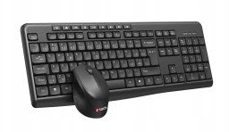 Klawiatura + mysz C-Tech C-TECH klawiatura z myszą WLKMC-04 Bezprzewodowy zestaw 2.4GHz CZ czarny