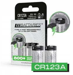 Akumulator LiiBatteries CR123A 750mAh bl./2szt USB-C