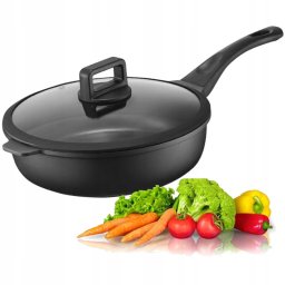 PATELNIA 32858 ENZO 28cm GŁĘBOKA + POKRYWKA