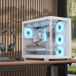 Obudowa Aerocool Aerocool P500C PC-Gehäuse, Midi-Tower, ATX, Tempered Glass - weiß