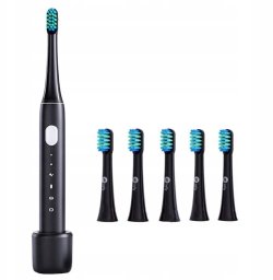 infly P60 Czarna | Szczoteczka soniczna + 5 wymiennych główek | do 19000 obr/min, IPX7