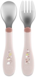 Chicco CHICCO-1610215-SZTUĆCE METALOWE 18M+ PINK