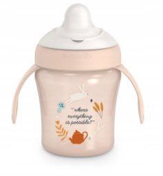SUAVINEX - 402788-KUBEK DO NAUKI PICIA 200ML/NIEKAPEK/6M+/RÓŻOWY/WONDERLAND