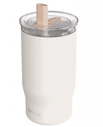 Quokka Mist - Kubek termiczny ze stali nierdzewnej 720 ml ze słomką (Ivory)