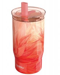 Quokka Mist - Kubek termiczny ze stali nierdzewnej 720 ml ze słomką (Peach Petals)