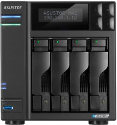 Serwer plików Asustor LOCKERSTOR 4 AS6704T 4-bay, Intel Celeron N5105 Czterordzeniowy 2.0GHz, 16GB RAM DDR4. 4x M.2 PCIe (NVMe), 2x 2.5 GbE. 2x USB 3.2. HDMI 2.0b; 1xPCIe