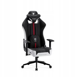 Materiałowy Fotel Diablo X-Player 2.0 Small: Biało-czarny