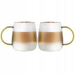 Vialli Design - Bolla zestaw dwóch szklanek z żołtym uchem 400ml