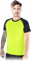TS-BILBAO - T-shirt z siateczk doskonała wentylacja widoczność męski dzianina 100% poliester 130-135 g/m2 okrągły dekol - żółto-czarny 3XL